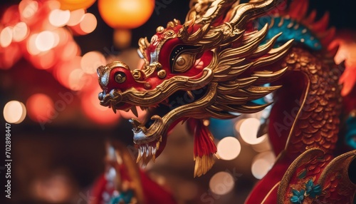 Chinese colorful dragon in the celebration of the Chinese New Year and lunar new year