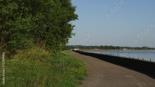 Wallpaper Mural Dolly Wide Shot of Riverbank Concrete Structure Torontodigital.ca