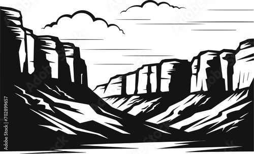 Grand Canyon vector logo. Vector and illustration. AI generated illustration.