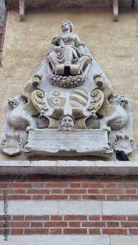italy, outdoor, baroque style in a verona's house