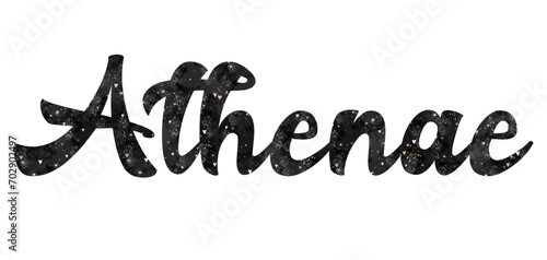 Athenae - Athens - Greek city name written in Latin, vector graphics, multicolored