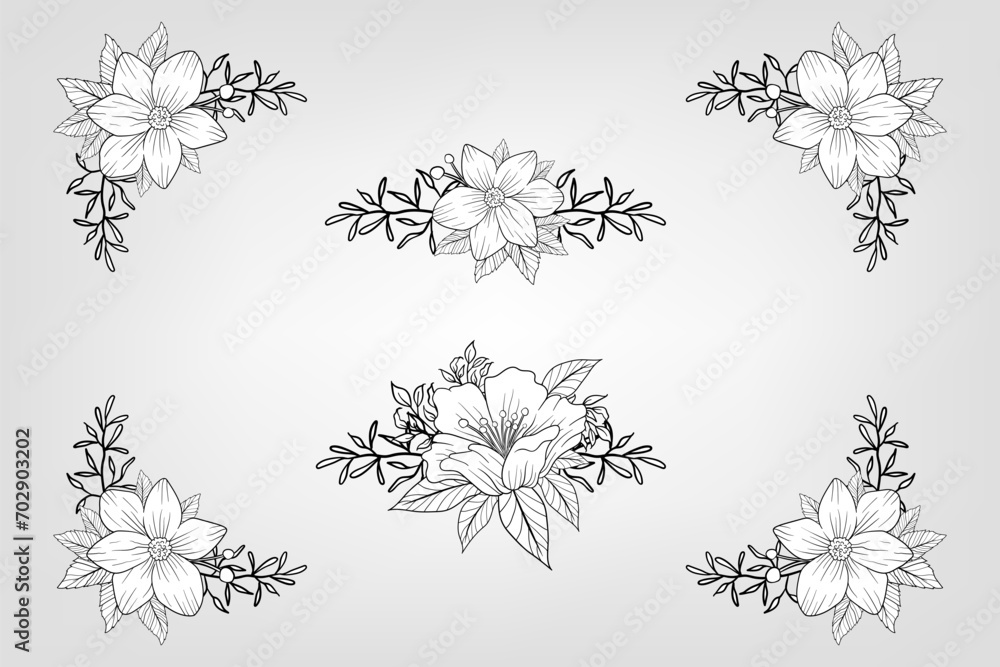 Fototapeta premium Floral Flower Foliage Arrangement Wreath