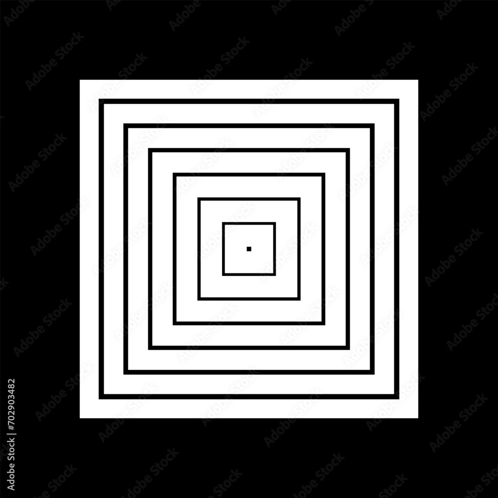 Abstract Geometric Square Lines Design. Black and White Background. Abstract Geometric Square Lines Design. Black and White Background.