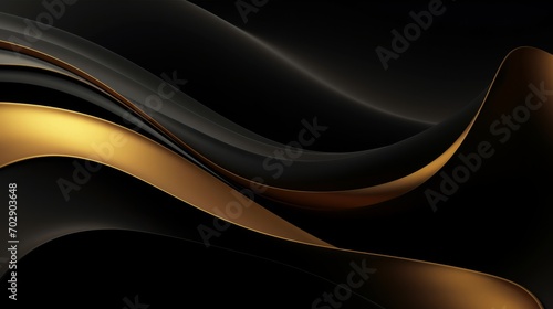Black and Gold Wavy Lines on a Background
