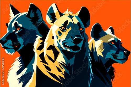 Hyenas with a cunning expression. vektor icon illustation