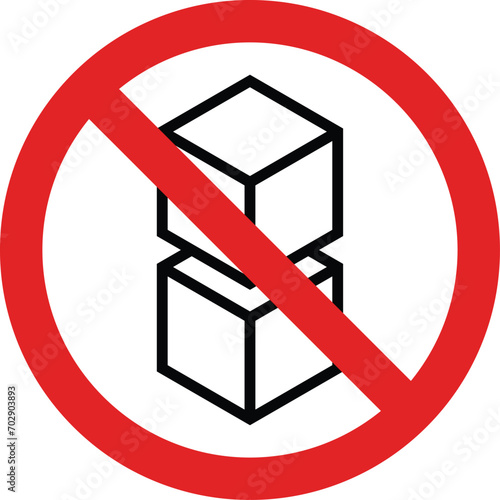 Do not stack icon . Do not stack packaging mark icon isolated on white background