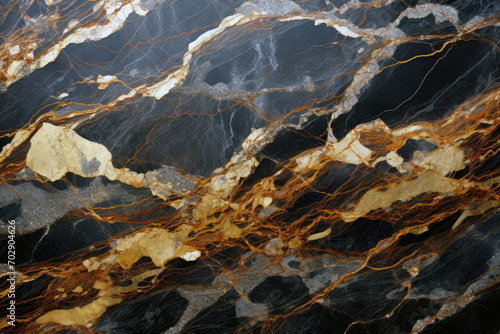 abstract marble oil acrylic paint background illustration art wallpaper black gold color with waving waves liquid fluid marbled texture