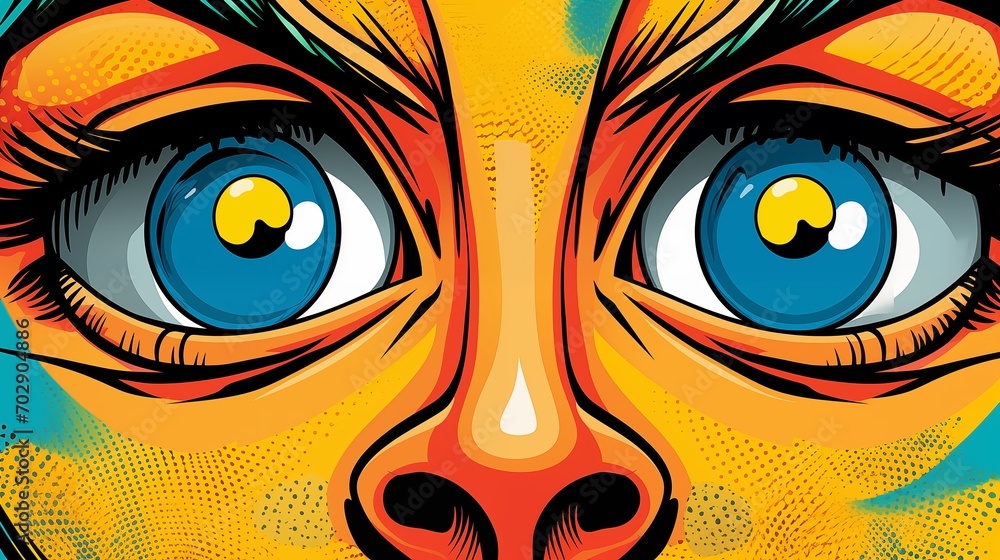 Comic Surprised eyes, Comic background, Background Banner. Comics illustration 
