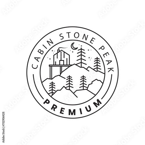 cabin badge logo design vector image