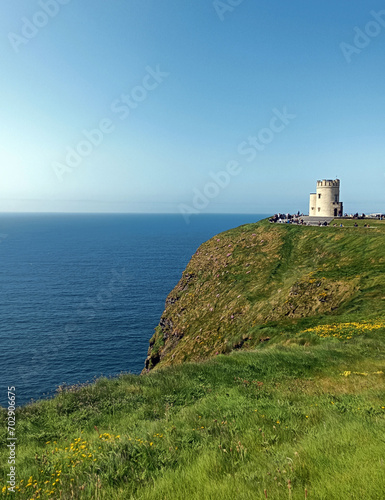 Ireland. O Brien s stone tower on the Cliffs of Moher in County Clare. 