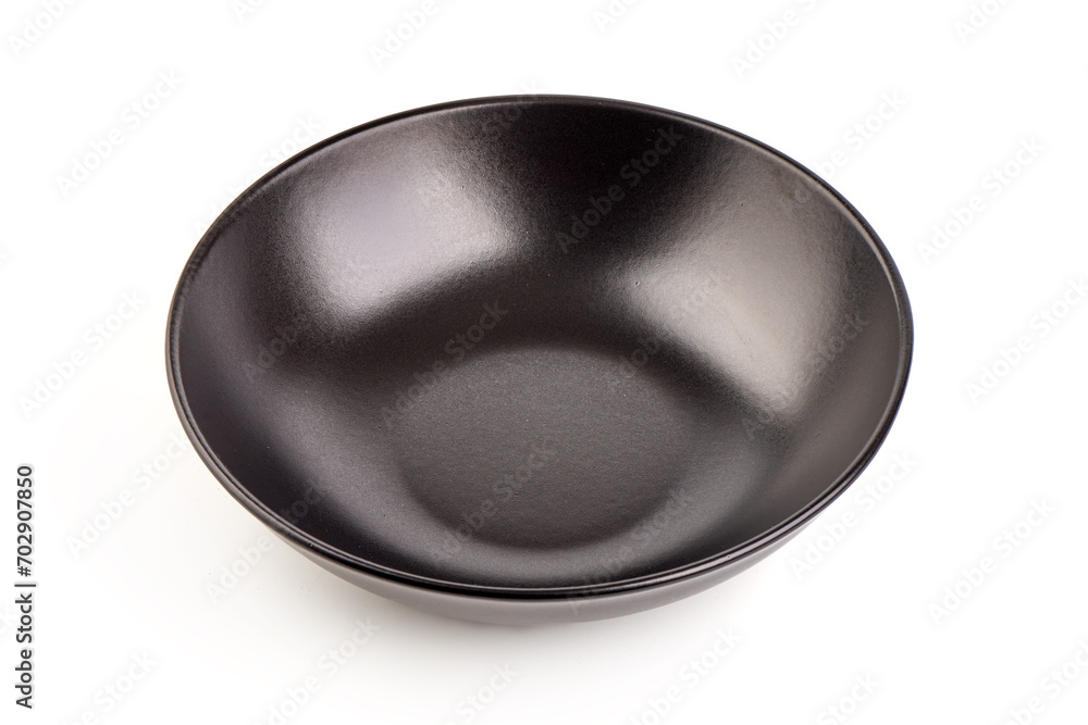 Ceramic black matte bowl, isolated on white background. Ceramic black matte bowl, isolated on white background.