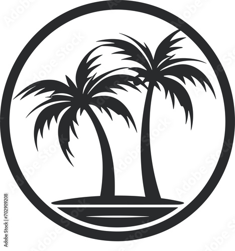Summer vector black and white, tree