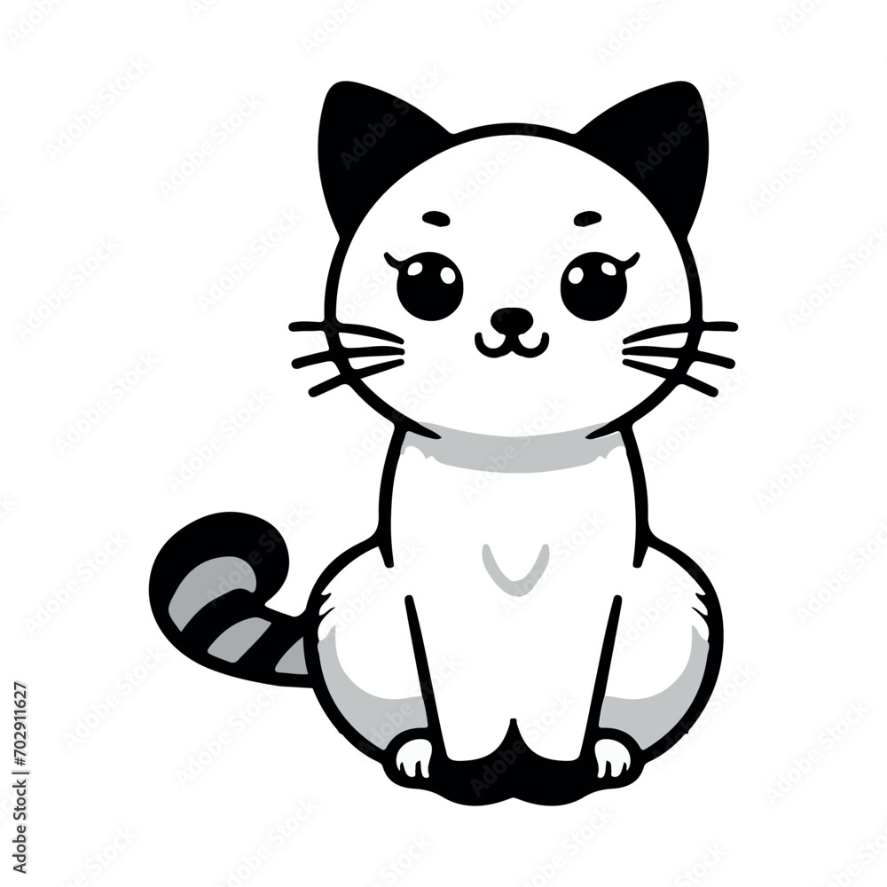 Cute cat icon vector illustration icon flat style isolate on background Cute cat icon vector illustration icon flat style isolate on background