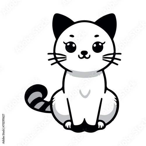 Cute cat icon vector illustration icon flat style isolate on background © Inna