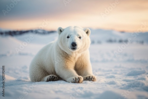 polar bear in the snow © Vidushan J