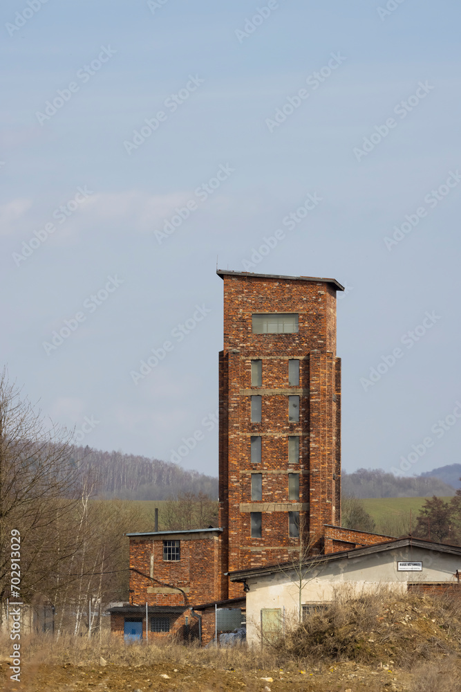 Red Tower of Death, UNESCO site with inscription in Czech language Red Tower of Death, UNESCO site with inscription in Czech language