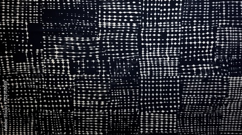 Japanese indigo and white textile pattern photo