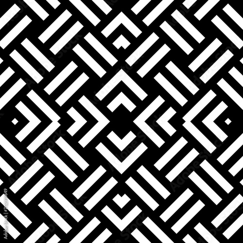 Seamless pattern. Linear abstract. Symmetric geometric ornament. Lines background. Wicker motif. Ornamental wallpaper. Strokes, chevrons backdrop. Vector illustration