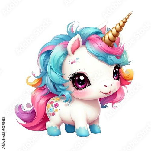 easter unicorn isolated on a transparent background