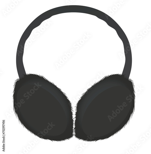 Grey ears muffs. vector illustration