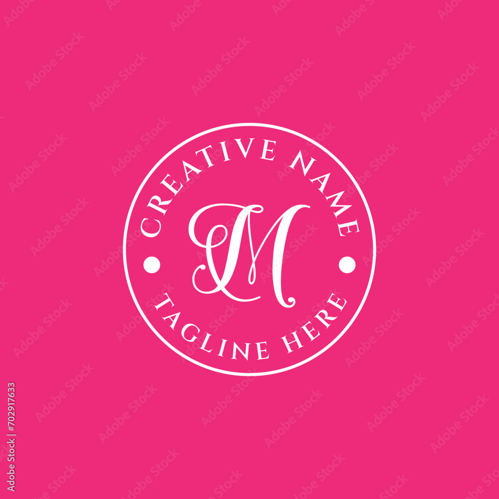 emblem letter M feminine brand logo