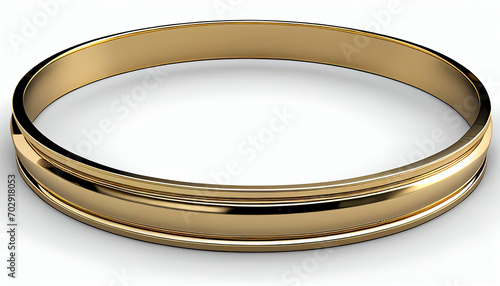 An single golden bracelet on a white background