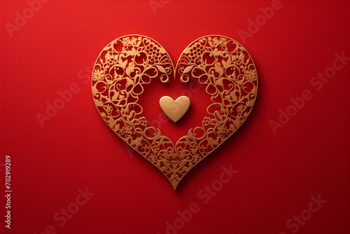 Passionate Love Symbol  Heart on Red Background for Valentine s Day