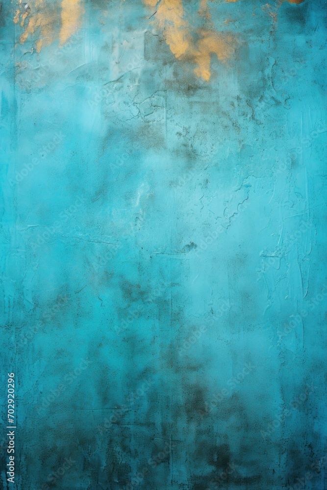 Turquoise Blue background on cement floor texture