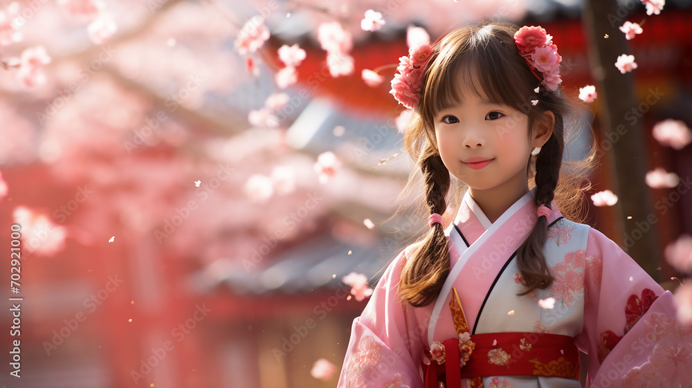 cute asian girl in kimono with cherry blossom cute asian girl in kimono with cherry blossom
