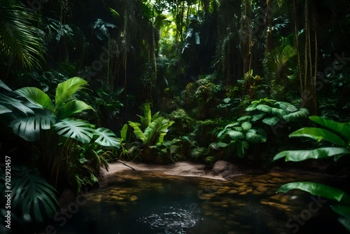 Tropical jungle stock photo-
