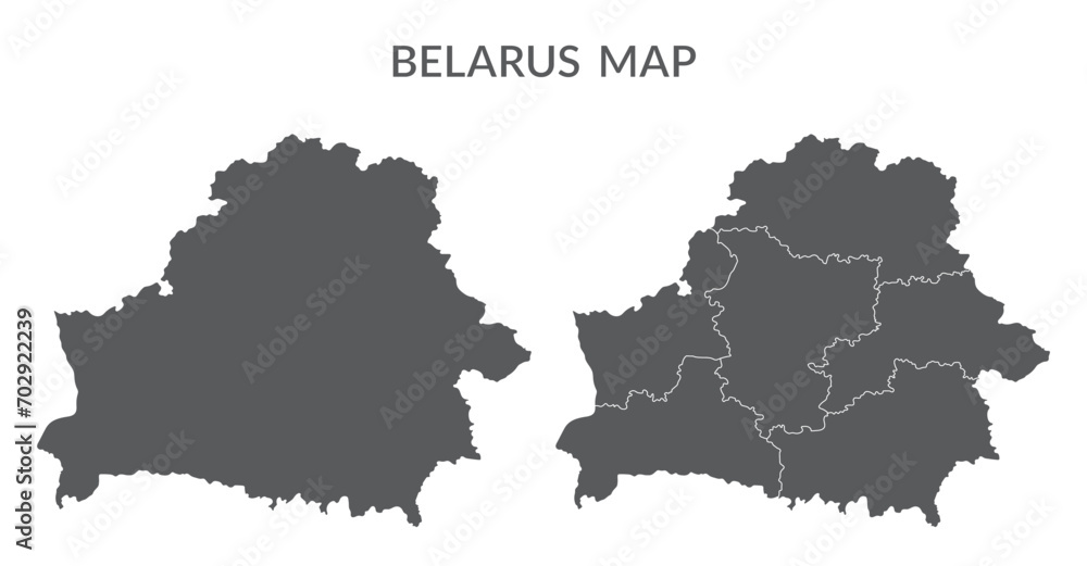 Belarus map. Map of Belarus in set