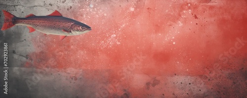 Textured salmon grunge background  photo