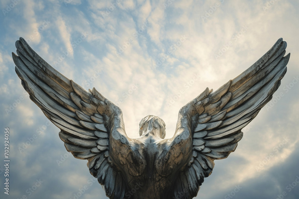 Fototapeta premium Symmetrical presentation highlighting the balance and grace of the freedom symbol, transformed into a fabulous and timeless artistic creation in a photo