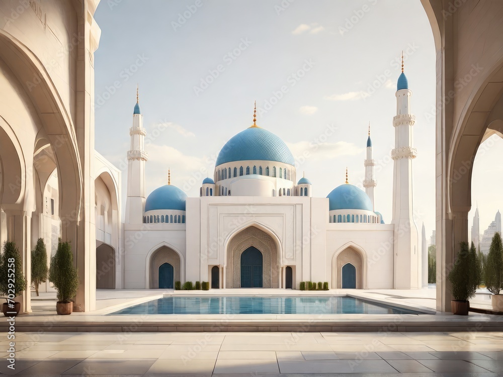 beautiful modern mosque hd wallpaper, modern mosque architectural