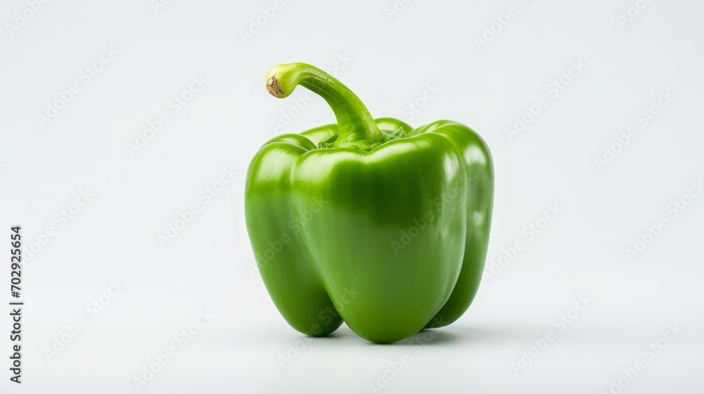 Green pepper on white background. Neural network AI generated art Green pepper on white background. Neural network AI generated art