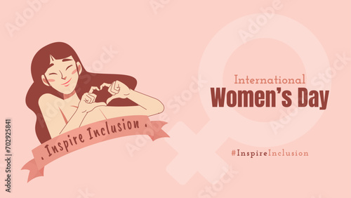 International Women's Day 2024 background, vector illustration
#InspireInclusion