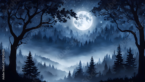 Moon night dark nature background
