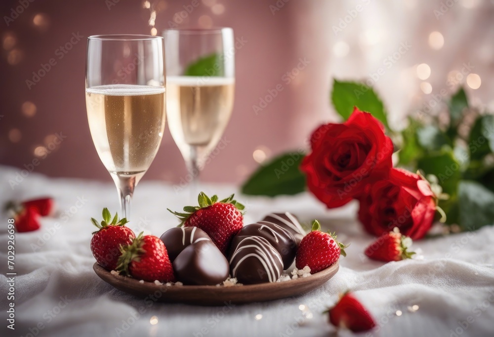 champagne and strawberries