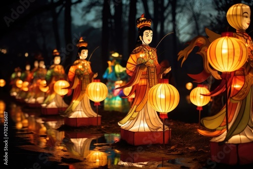 Chinese lantern Festival, a procession of Chinese lanterns © Yliya