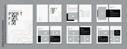 Architecture portfolio design template, architecture and interior design portfolio layout, a4 standard size brochure for architecture portfolio