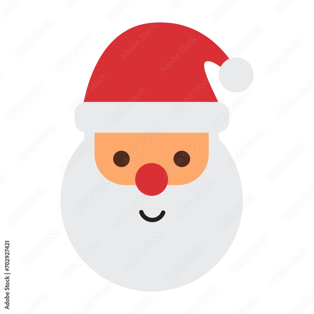 Santa claus face flat icon. Santa claus face flat icon.