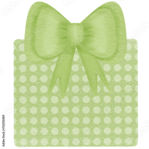 green gift box with ribbon