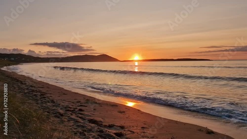 Beautiful sunset at Portnoo Narin beach in County Donegal - Ireland photo