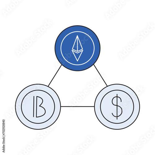 Bull run or bullish market trend collection cryptocurrency or stocks finance. Trade exchange set icons. Cryptocurrency price chart blockchain technology. Global economy boom isolated on background.