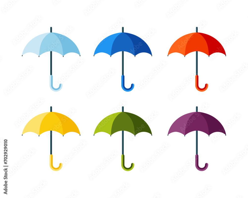 Umbrella icon set. Open umbrella icon vector illustration Umbrella icon set. Open umbrella icon vector illustration