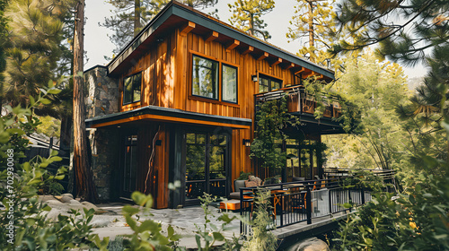 Luxury Cabin In The Summer Forrest
