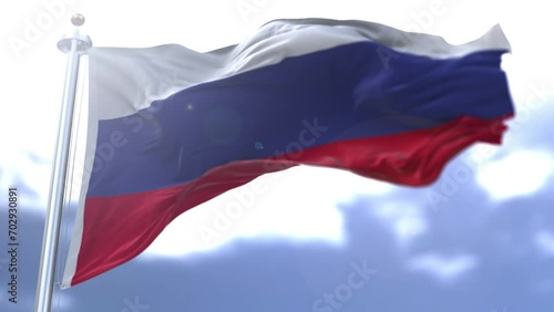 Russia flag waving against the sky. High quality 4k footage photo