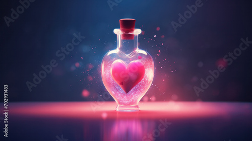 Heart-Shaped Love Potion Bottle: Celebrate Valentine's Charm and Romance