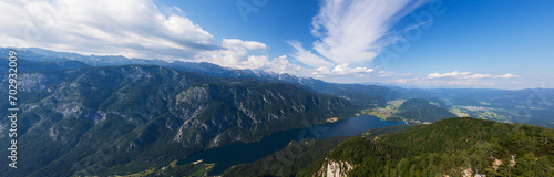 Mountain landscape in Slovenia near the town of Bohinj above the lake.