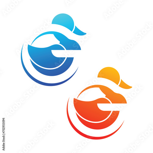 g duck logo element, g duck vector logo template
